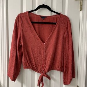 American eagle polka dot top